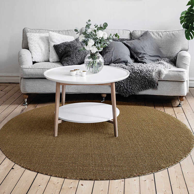 Brown Living Room Rug Rustic Solid Color Rug Sisal Washable Anti-Slip Backing Pet Friendly Carpet Clearhalo 'Area Rug' 'Rug' 1812432