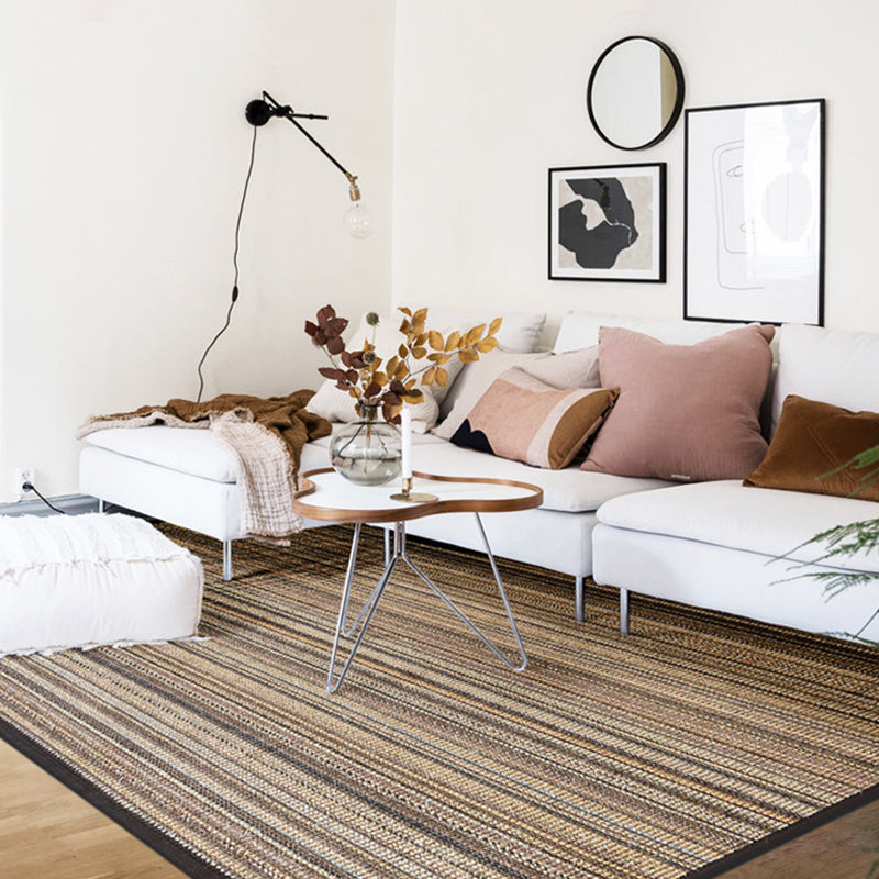 Brown Striped Pattern Rug Sisal Rural Rug Pet Friendly Washable Non-Slip Area Rug for Bedroom Brown Clearhalo 'Area Rug' 'Rug' 1812450