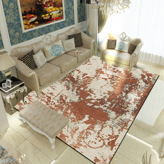 Multicolor Living Room Rug Industrial Abstract Rug Polyester Washable Anti-Slip Backing Pet Friendly Carpet