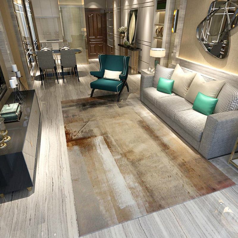 Industrial Brushstroke Painting Pattern Rug Multicolor Polyester Rug Non-Slip Pet Friendly Washable Are Rug for Bedroom Brown Clearhalo 'Area Rug' 'Rug' 1812480