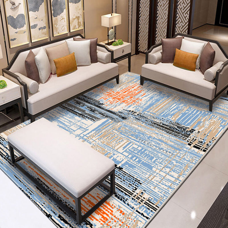 Multicolor Abstract Rug with Brushstroke Rug Polyester Industrial Rug Pet Friendly Washable Non-Slip Area Rug for Living Room Blue Clearhalo 'Area Rug' 'Rug' 1812491