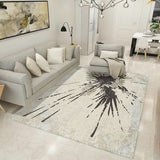 Stylish Abstract Geometric Pattern Rug Multicolor Industrial Rug Polyester Pet Friendly Washable Non-Slip Area Rug for Bedroom Beige