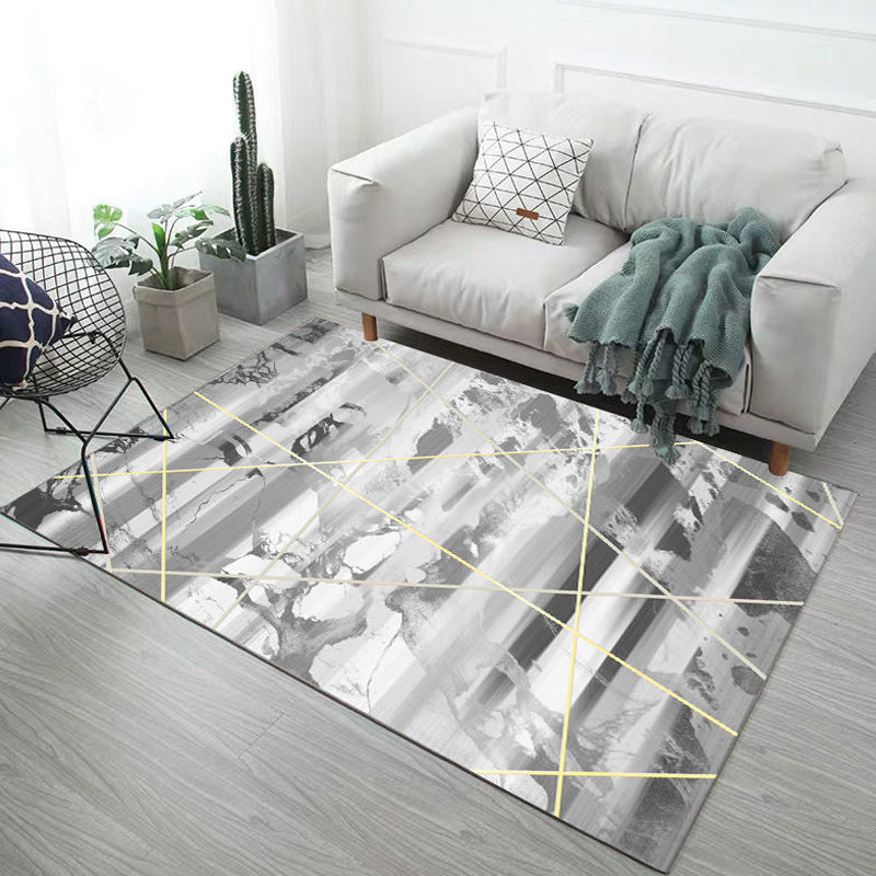 Multicolor Abstract Rug Polyester Industrial Rug Pet Friendly Washable Non-Slip Area Rug for Living Room Grey Clearhalo 'Area Rug' 'Rug' 1812582