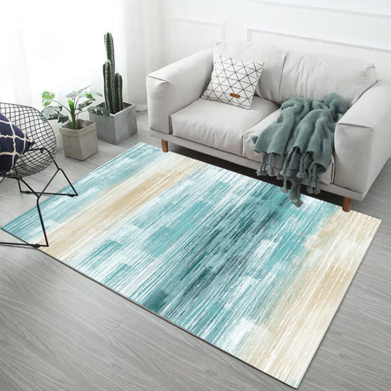 Multicolor Abstract Rug Polyester Industrial Rug Pet Friendly Washable Non-Slip Area Rug for Living Room Sky Blue Clearhalo 'Area Rug' 'Rug' 1812590