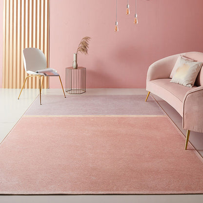Pink Living Room Rug Modernist Colorblock Rug Chenille Washable Anti-Slip Backing Pet Friendly Carpet Pink Clearhalo 'Area Rug' 'Rug' 1812601