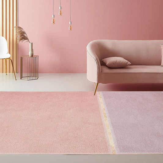 Pink Living Room Rug Modernist Colorblock Rug Chenille Washable Anti-Slip Backing Pet Friendly Carpet Clearhalo 'Area Rug' 'Rug' 1812602