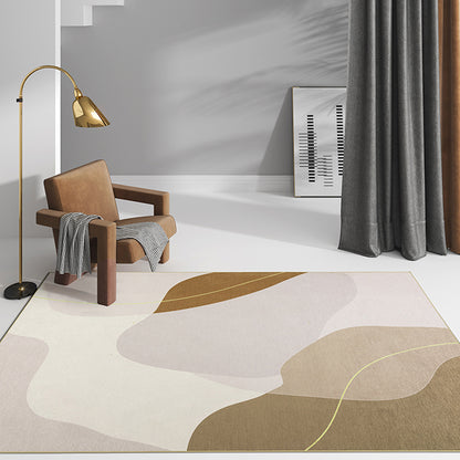 Green and Brown Colorblock Rug Chenille Modern Rug Pet Friendly Washable Non-Slip Area Rug for Living Room Brown Clearhalo 'Area Rug' 'Rug' 1812622