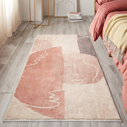 Creative Colorblock Indoor Rug Pink Minimalist Rug Polyester Pet Friendly Washable Area Rug for Decoration Pink 2'7" x 5'3" Clearhalo 'Area Rug' 'Rug' 1812651