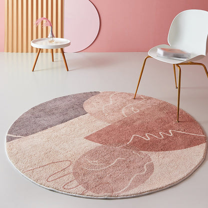 Pink Parlour Area Rug Modernist Colorblock Indoor Rug Polyester Washable Pet Friendly Carpet Pink Clearhalo 'Area Rug' 'Rug' 1812662