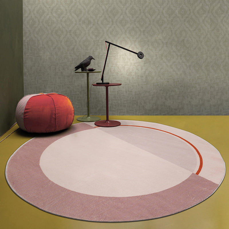 Modern Colorblock Rug Pink and Red Polyester Rug Non-Slip Pet Friendly Washable Area Rug for Bedroom Clearhalo 'Area Rug' 'Rug' 1812669