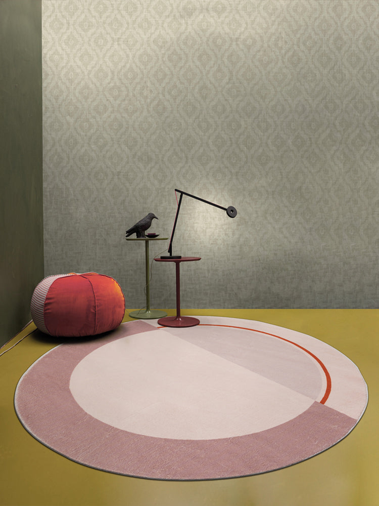 Modern Colorblock Rug Pink and Red Polyester Rug Non-Slip Pet Friendly Washable Area Rug for Bedroom Pink Clearhalo 'Area Rug' 'Rug' 1812670