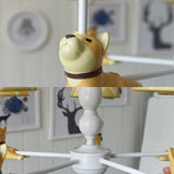 Modern Style Beige Chandelier Tapered Shade Metal Fabric Hanging Light for Kindergarten Clearhalo 'Ceiling Lights' 'Chandeliers' Lighting' options 181267