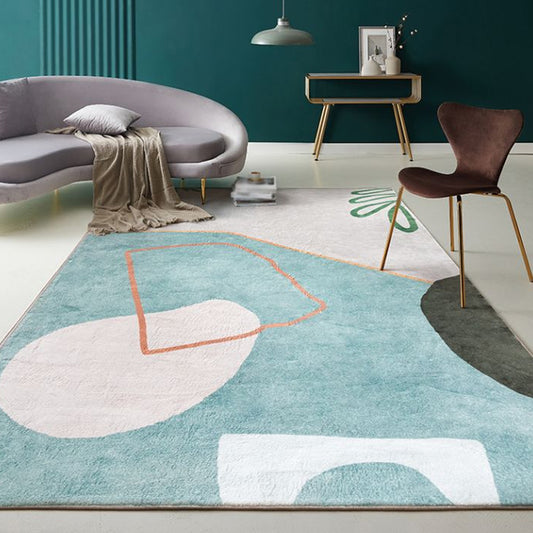 Green Parlor Rug Modern Colorblock Rug Polyester Washable Pet Friendly Anti-Slip Area Carpet Clearhalo 'Area Rug' 'Rug' 1812700