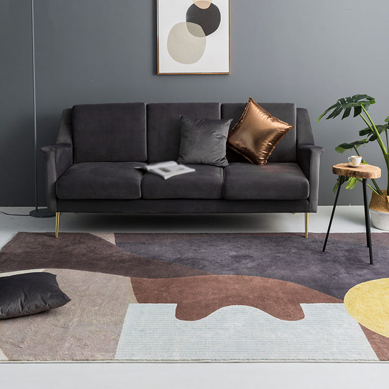 Modernist Colorblock Rug Multicolor Polyester Rug Non-Slip Pet Friendly Washable Area Rug for Bedroom Brown Clearhalo 'Area Rug' 'Rug' 1812704
