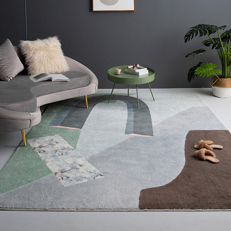 Modernist Colorblock Rug Multicolor Polyester Rug Non-Slip Pet Friendly Washable Area Rug for Bedroom Grey Clearhalo 'Area Rug' 'Rug' 1812709