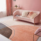 Stylish Colorblock Rug Pink and Orange Minimalist Rug Polyester Pet Friendly Washable Non-Slip Area Rug for Bedroom Yellow-Red Clearhalo 'Area Rug' 'Rug' 1812717