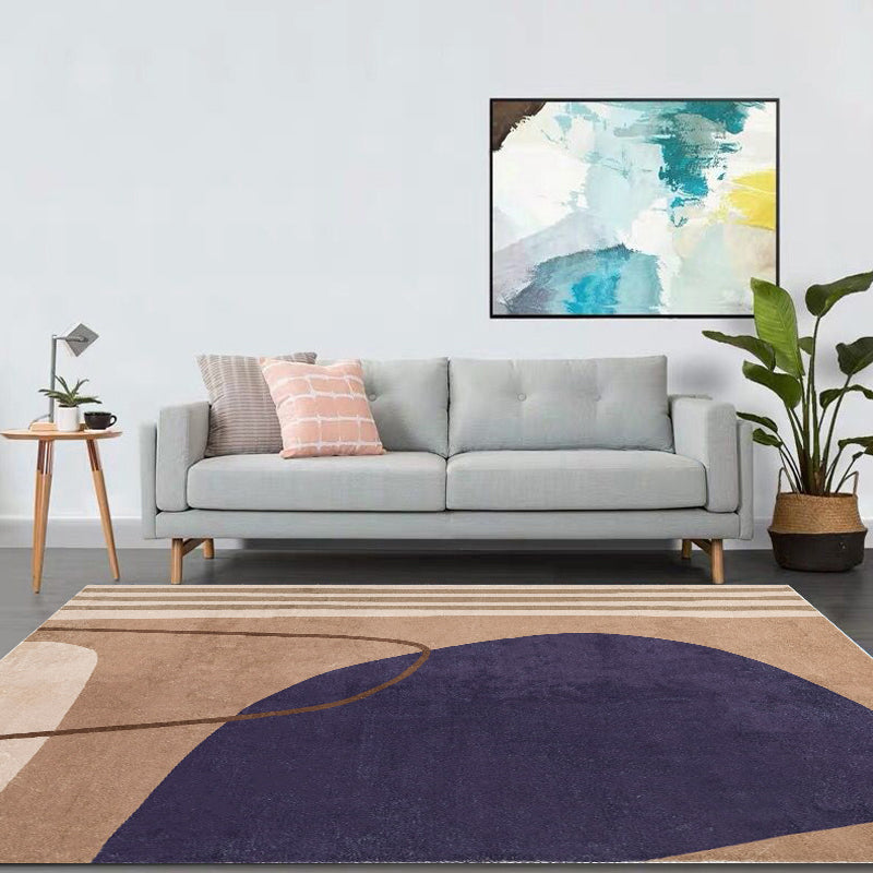 Brown Living Room Rug Modernist Colorblock Rug Polyester Washable Anti-Slip Backing Pet Friendly Carpet Clearhalo 'Area Rug' 'Rug' 1812729