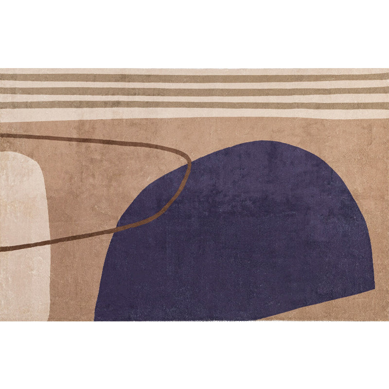 Brown Living Room Rug Modernist Colorblock Rug Polyester Washable Anti-Slip Backing Pet Friendly Carpet Clearhalo 'Area Rug' 'Rug' 1812730