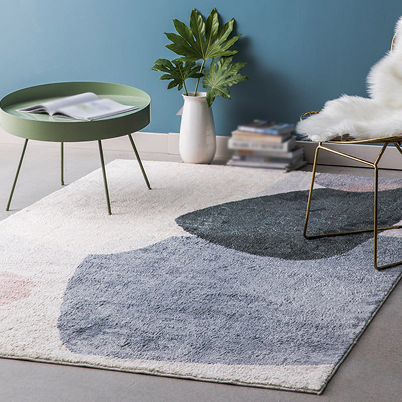 Modernist Colorblock Rug Blue Polyester Rug Non-Slip Pet Friendly Washable Area Rug for Bedroom Clearhalo 'Area Rug' 'Rug' 1812734