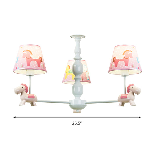 Nordic Stylish Pony Chandelier Metal Multi Head Hanging Lamp for Dinging Room Clearhalo 'Ceiling Lights' 'Chandeliers' Lighting' options 181284