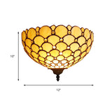 Fish Scale Wall Sconce Light Stained Glass 1 Light Tiffany Wall Mount Light in Beige for Living Room Clearhalo 'Industrial' 'Middle century wall lights' 'Tiffany wall lights' 'Tiffany' 'Wall Lamps & Sconces' 'Wall Lights' Lighting' 181310