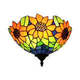 Sunflower Wall Mount Lighting Lodge Style 1 Head Wall Sconce Lighting for Corridor Clearhalo 'Industrial' 'Middle century wall lights' 'Tiffany wall lights' 'Tiffany' 'Wall Lamps & Sconces' 'Wall Lights' Lighting' 181343