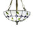 12"/16"/19.5" W Bowl Shade Ceiling Pendant Retro Style Stained Glass Chandelier with Leaf Pattern in Beige for Dining Room Beige 12" Clearhalo 'Ceiling Lights' 'Chandeliers' 'Close To Ceiling Lights' 'Close to ceiling' 'Glass shade' 'Glass' 'Semi-flushmount' 'Tiffany close to ceiling' 'Tiffany' Lighting' 181397