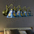 Stained Glass Blue Sconce Light Sailboat 4 Heads Mediterranean Wall Mount Light Fixture Blue Clearhalo 'Industrial' 'Middle century wall lights' 'Tiffany wall lights' 'Tiffany' 'Wall Lamps & Sconces' 'Wall Lights' Lighting' 181556
