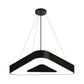 18"/23.5"/31.5" Wide Triangle Pendant Lamp Metal Led White/Black Hanging Ceiling Light for Office in White Light Clearhalo 'Ceiling Lights' 'Modern Pendants' 'Modern' 'Pendant Lights' 'Pendants' Lighting' 181804
