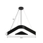 18"/23.5"/31.5" Wide Triangle Pendant Lamp Metal Led White/Black Hanging Ceiling Light for Office in White Light Clearhalo 'Ceiling Lights' 'Modern Pendants' 'Modern' 'Pendant Lights' 'Pendants' Lighting' 181806