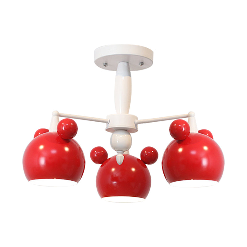 Macaron Stylish Suspension Light Bear Shade Metal Hanging Light for Living Room Clearhalo 'Ceiling Lights' 'Chandeliers' Lighting' options 181901