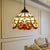 Stained Glass Dome Suspension Light Victorian Style 1 Light Foyer Pendant Lighting in Aged Bronze Finish Beige Clearhalo 'Ceiling Lights' 'Close To Ceiling Lights' 'Industrial' 'Middle Century Pendants' 'Pendant Lights' 'Pendants' 'Tiffany close to ceiling' 'Tiffany Pendants' 'Tiffany' Lighting' 181954
