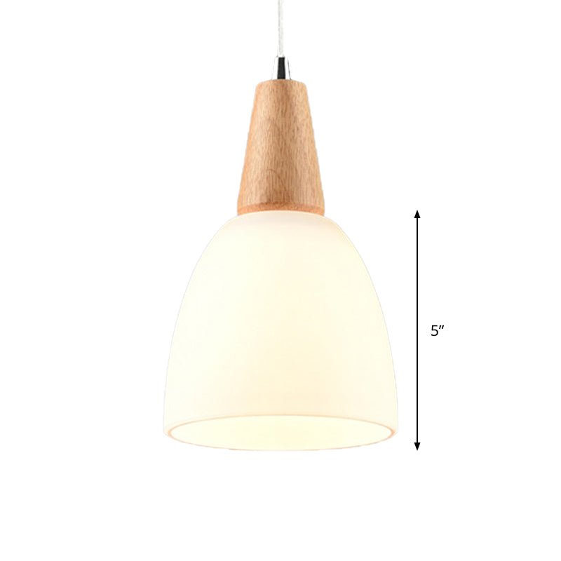 Bell Shape 1/2/3 Light Glass Pendant Light Fixture in White Color Simple Style Ceiling Lamp Clearhalo 'Ceiling Lights' 'Glass shade' 'Glass' 'Iluminaci��n' 'L��mparas Colgantes' 'L��mparas de Techo' 'Pendant Lights' Hogar' Lighting' 181967