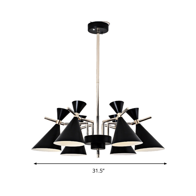 Metal Horn Shape Chandelier Six Lights Nordic Style Pendant Lamp for Girls Bedroom Clearhalo 'Ceiling Lights' 'Chandeliers' Lighting' options 182055