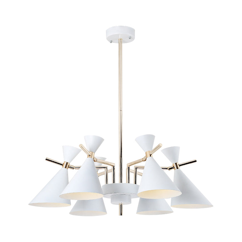 Metal Horn Shape Chandelier Six Lights Nordic Style Pendant Lamp for Girls Bedroom Clearhalo 'Ceiling Lights' 'Chandeliers' Lighting' options 182058
