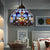 Baroque Style Bowl Pendant Light Stained Glass 1 Light Ceiling Pendant in Blue for Dining Room Blue Clearhalo 'Ceiling Lights' 'Industrial' 'Middle Century Pendants' 'Pendant Lights' 'Pendants' 'Tiffany close to ceiling' 'Tiffany Pendants' 'Tiffany' Lighting' 182067