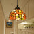 1 Head Living Room Suspension Lighting Baroque Orange Hanging Light Fixture with Dome Stained Art Glass Shade Orange Clearhalo 'Ceiling Lights' 'Close To Ceiling Lights' 'Industrial' 'Middle Century Pendants' 'Pendant Lights' 'Pendants' 'Tiffany close to ceiling' 'Tiffany Pendants' 'Tiffany' Lighting' 182096