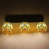 Dome Stained Glass Wall Mount Light Baroque 3 Heads Brown Sconce Lighting for Hallway Brown Clearhalo 'Industrial' 'Middle century wall lights' 'Tiffany wall lights' 'Tiffany' 'Wall Lamps & Sconces' 'Wall Lights' Lighting' 182223