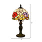 Rustic Bowl Table Lamp Stained Glass 1 Light Accent Table Lamp with Flower Pattern for Bedside Clearhalo 'Lamps' 'Table Lamps' Lighting' 182291