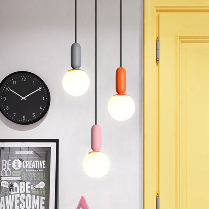 Nordic Stylish Bare Bulb Pendant Light 1 Head Hanging Lamp for Study Room Bedroom Clearhalo 'Ceiling Lights' 'Chandeliers' 'Glass shade' 'Glass' 'Pendant Lights' 'Pendants' Lighting' 182309