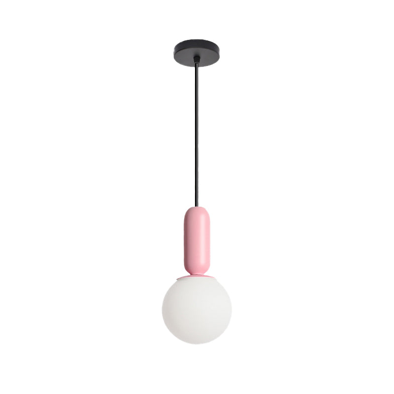Nordic Stylish Bare Bulb Pendant Light 1 Head Hanging Lamp for Study Room Bedroom Pink Clearhalo 'Ceiling Lights' 'Chandeliers' 'Glass shade' 'Glass' 'Pendant Lights' 'Pendants' Lighting' 182313
