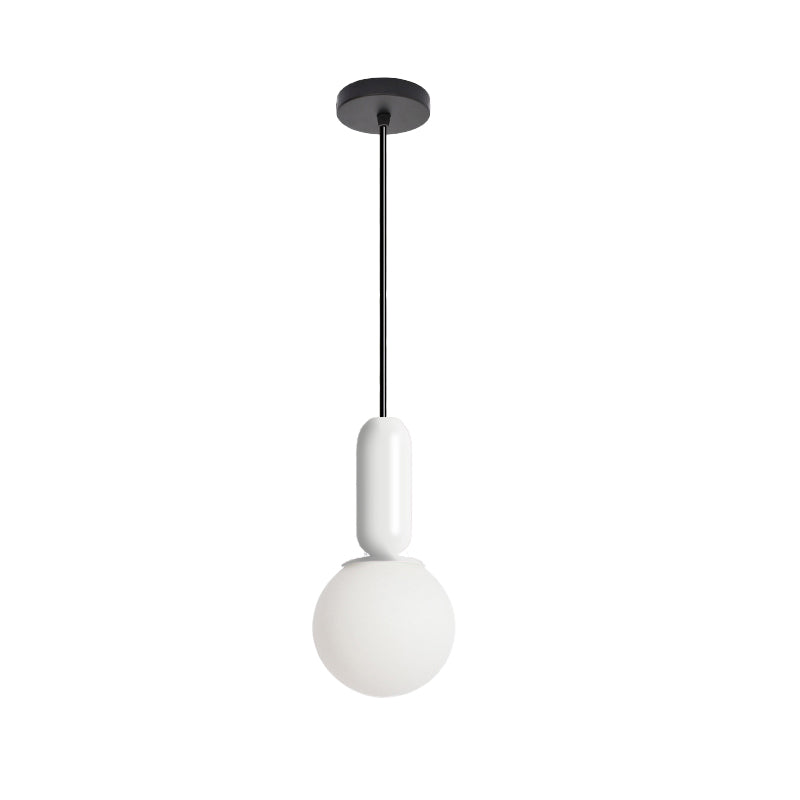 Nordic Stylish Bare Bulb Pendant Light 1 Head Hanging Lamp for Study Room Bedroom White Clearhalo 'Ceiling Lights' 'Chandeliers' 'Glass shade' 'Glass' 'Pendant Lights' 'Pendants' Lighting' 182324