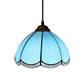 Tiffany Scalloped Down Mini Pendant 1 Light Blue Glass Ceiling Suspension Lamp for Living Room Clearhalo 'Ceiling Lights' 'Industrial' 'Middle Century Pendants' 'Pendant Lights' 'Pendants' 'Tiffany close to ceiling' 'Tiffany Pendants' 'Tiffany' Lighting' 182410