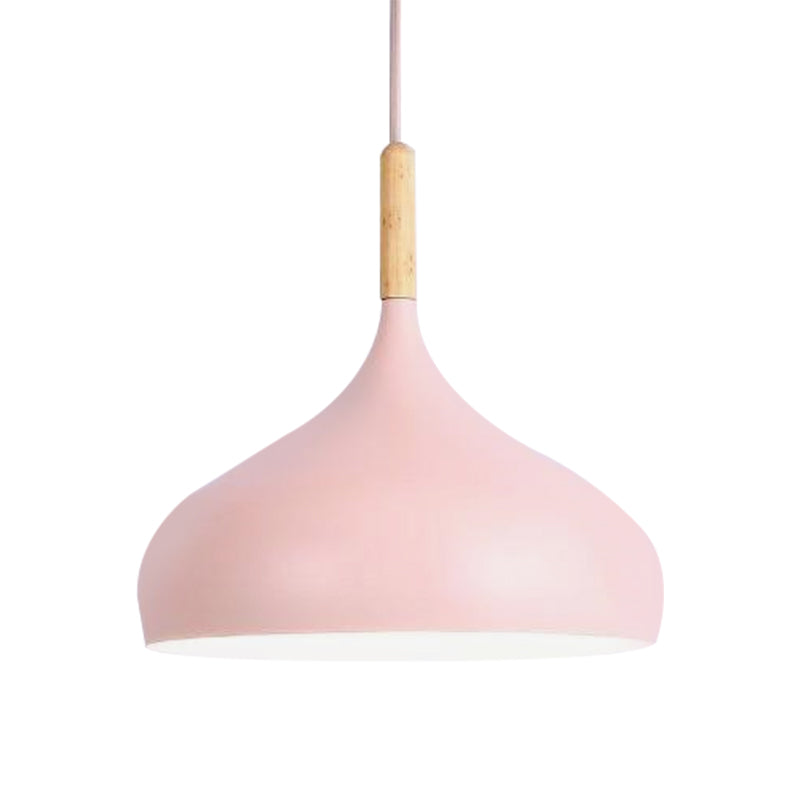 Aluminum Onion Shade Pendant Lamp Meeting Room 1 Light Macaron Suspension Light Clearhalo 'Ceiling Lights' 'Modern Pendants' 'Modern' 'Pendant Lights' 'Pendants' Lighting' 182461