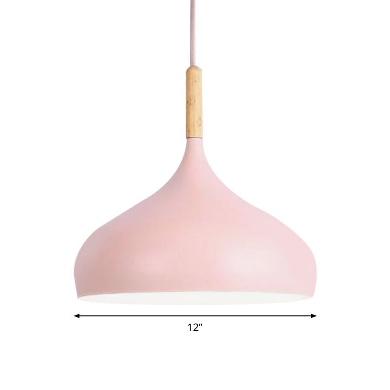 Aluminum Onion Shade Pendant Lamp Meeting Room 1 Light Macaron Suspension Light Clearhalo 'Ceiling Lights' 'Modern Pendants' 'Modern' 'Pendant Lights' 'Pendants' Lighting' 182463