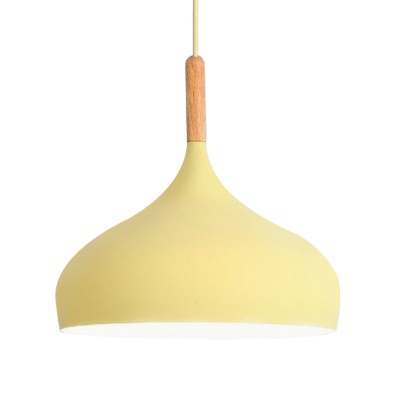 Aluminum Onion Shade Pendant Lamp Meeting Room 1 Light Macaron Suspension Light Clearhalo 'Ceiling Lights' 'Modern Pendants' 'Modern' 'Pendant Lights' 'Pendants' Lighting' 182466