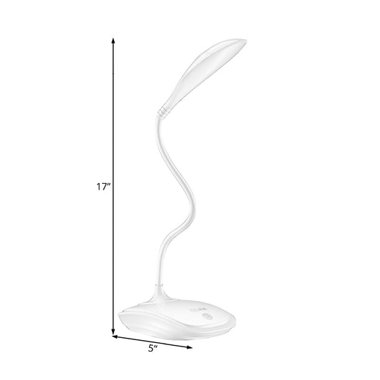 Silicone Arm Simple Design LED Desk Lamp Touch-Sensitive 3-Level Dimmer Reading Light for Study Bedside Clearhalo 'Desk Lamps' 'Lamps' Lighting' 182511