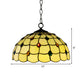 Stained Glass Bowl Drop Lamp Tiffany-Style 1 Head White Pendant Lighting Fixture with Jewel for Bathroom Clearhalo 'Ceiling Lights' 'Close To Ceiling Lights' 'Industrial' 'Middle Century Pendants' 'Pendant Lights' 'Pendants' 'Tiffany close to ceiling' 'Tiffany Pendants' 'Tiffany' Lighting' 182631