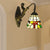 1 Light Mermaid Wall Mounted Light with Fruit Pattern Stained Glass Mini Wall Sconce Lighting Beige Clearhalo 'Industrial' 'Middle century wall lights' 'Tiffany wall lights' 'Tiffany' 'Wall Lamps & Sconces' 'Wall Lights' Lighting' 182668