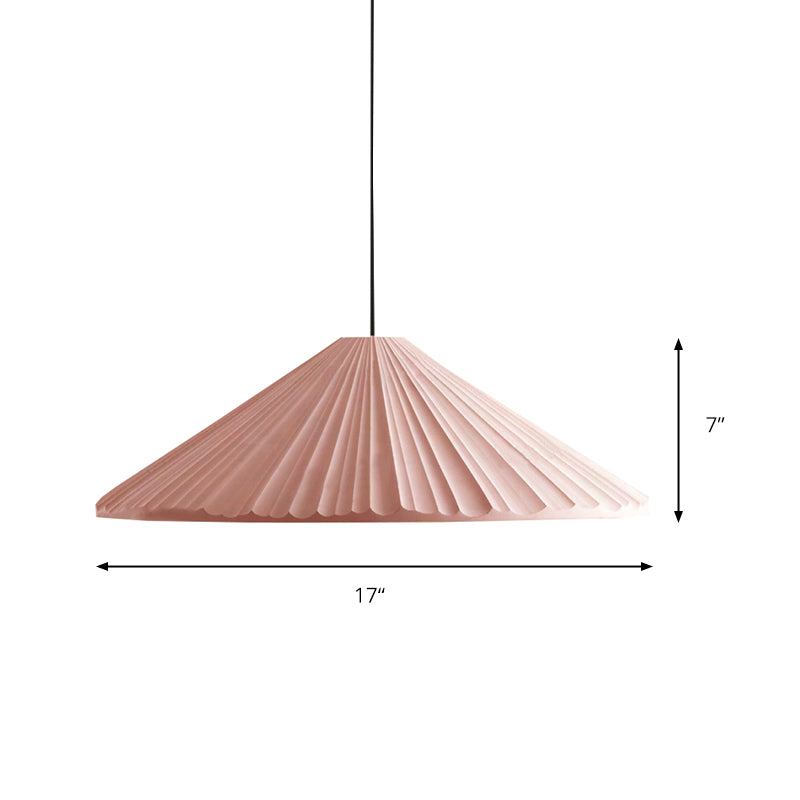 Nordic Style Fold Cone Pendant Light 1 Head Resin Hanging Light for Cafe Restaurant Clearhalo 'Ceiling Lights' 'Pendant Lights' 'Pendants' Lighting' 182678